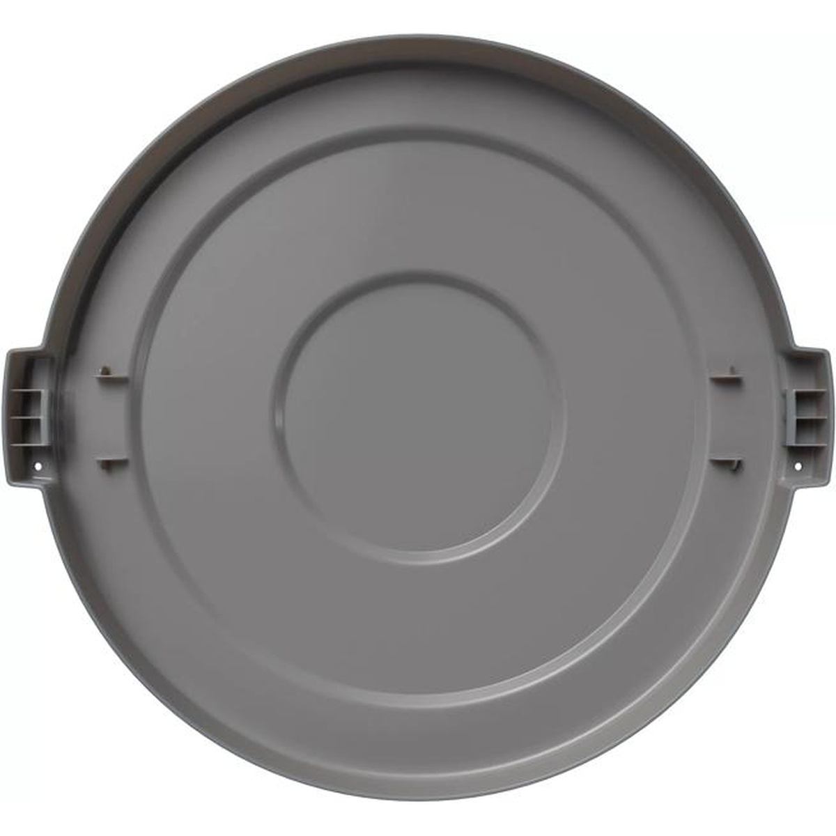 Top-down view of gray Bronco lid clearly showing locking tab mechanisms on both sides