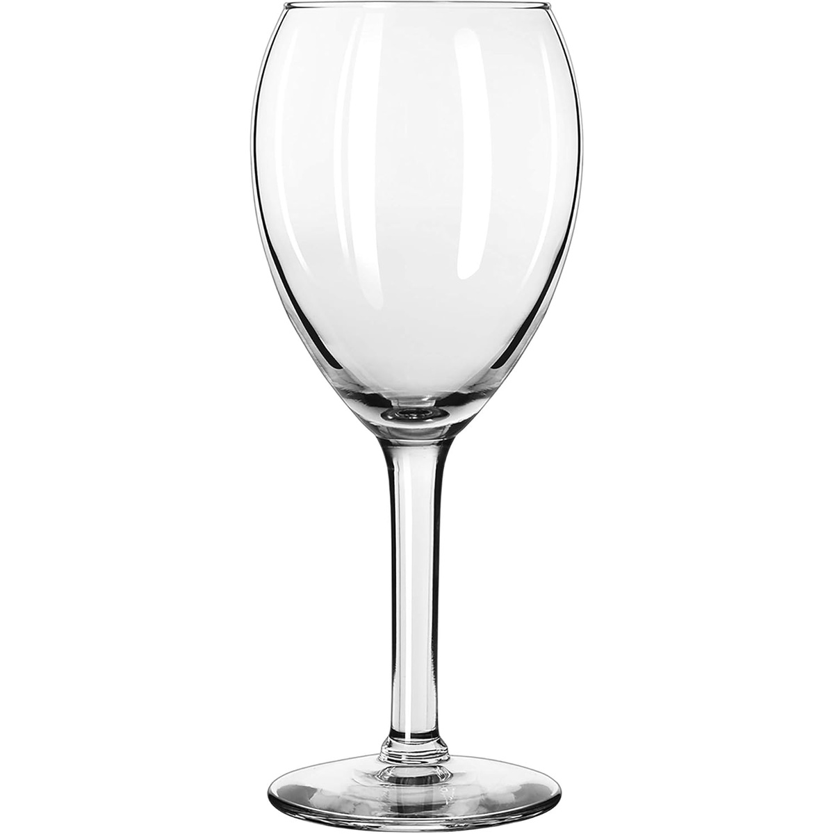 Libbey 8412 Citation Gourmet 12 oz clear tall wine glass with round bowl and slender stem on wide foot