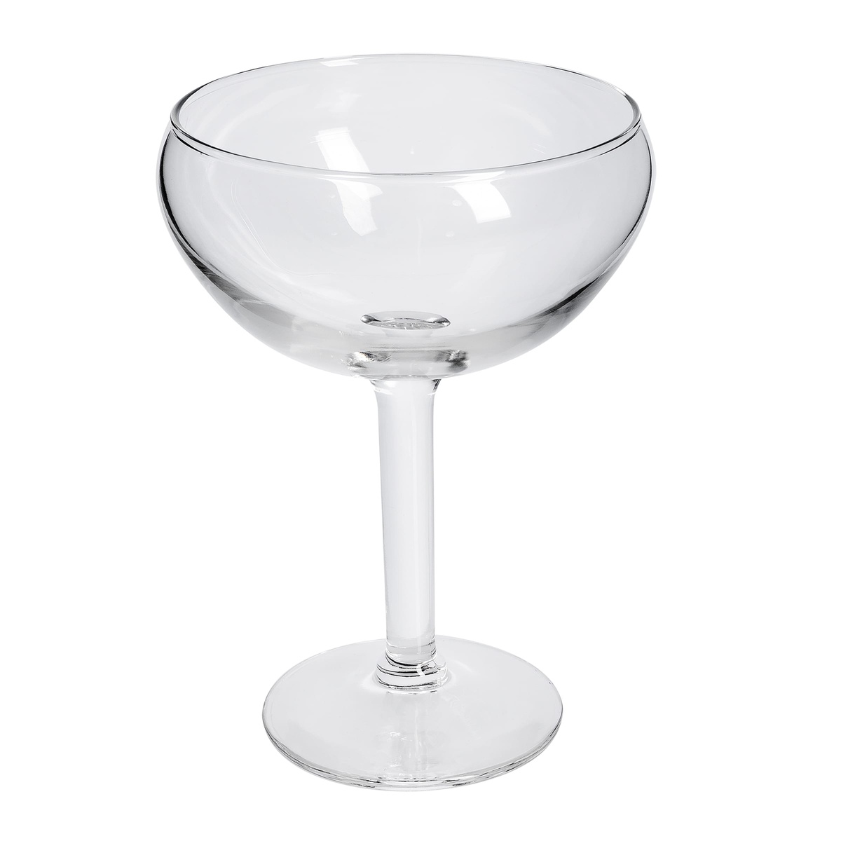 Libbey 8423 Fiesta Grande margarita glass, angled side view showing wide bowl and stem