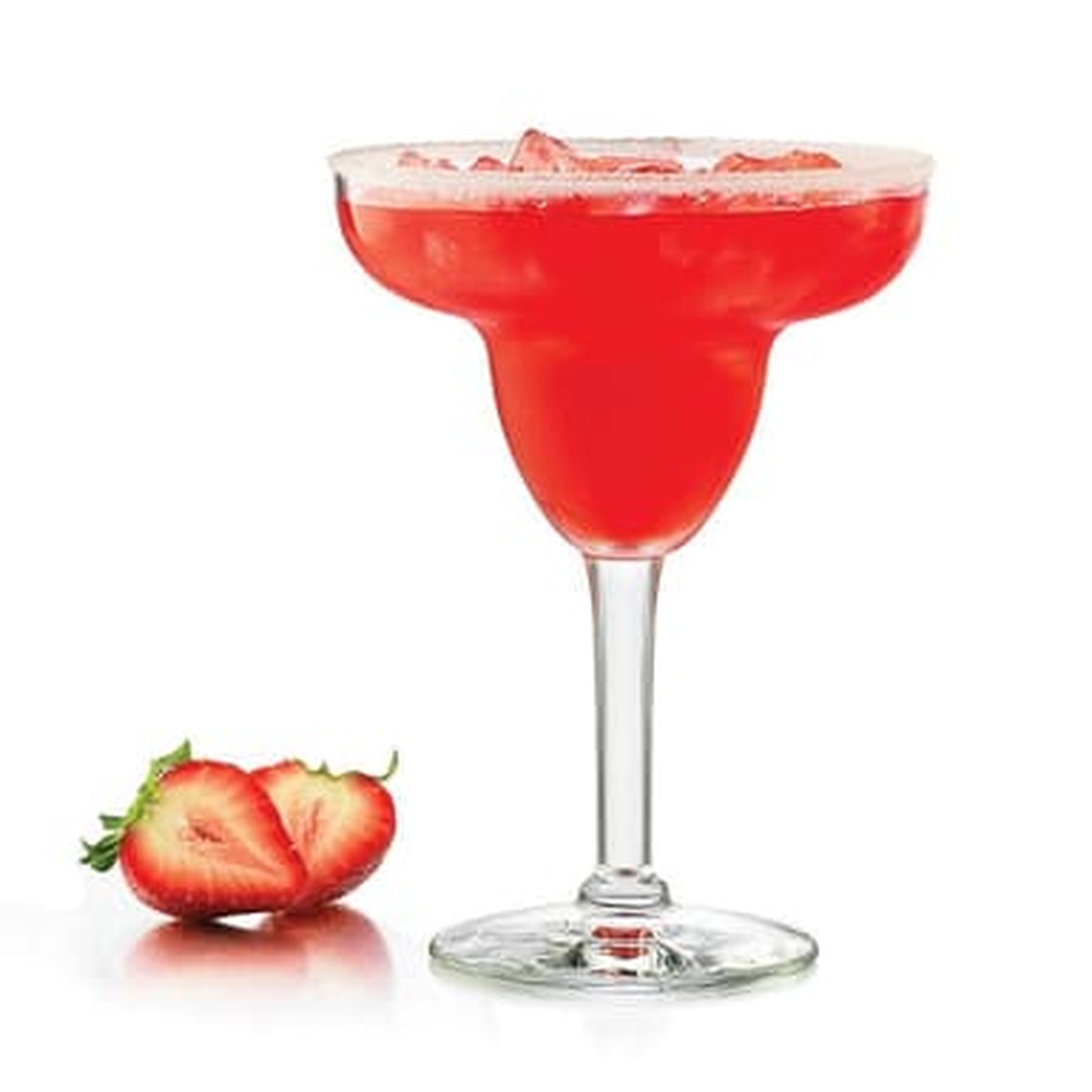 Libbey 8429 Citation Gourmet glass filled with strawberry margarita and garnished with fresh strawberries