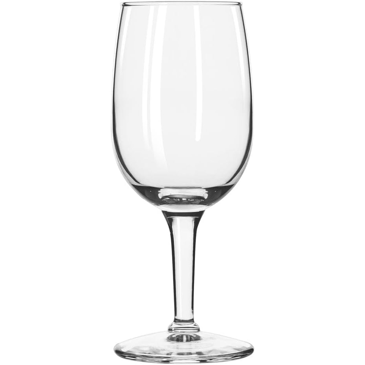 Libbey 8466 Citation Tall Wine Glass, clear glass with U-shaped bowl on a slender stem and wide flat base