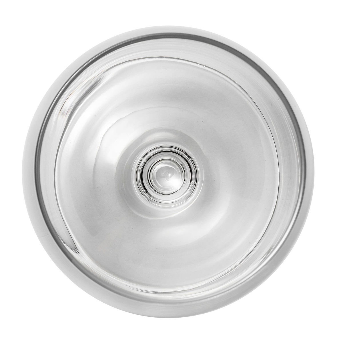 Top-down view of Libbey 8513SR Bristol Valley goblet base showing concentric ring construction