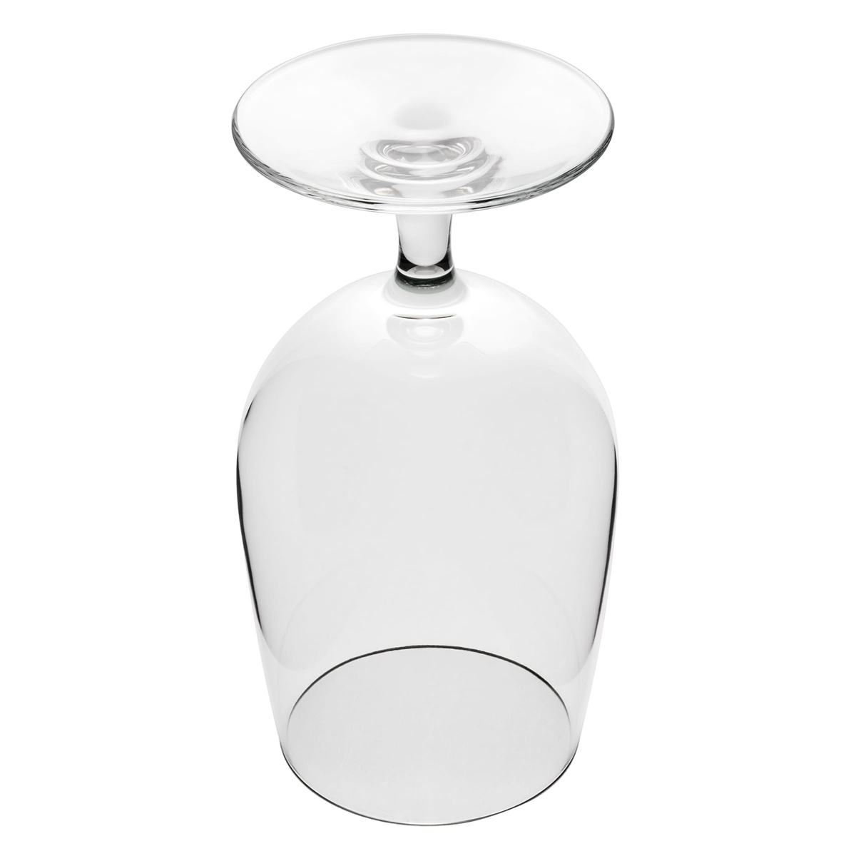 Libbey 8513SR Bristol Valley goblet shown upside down highlighting the wide base and stem construction