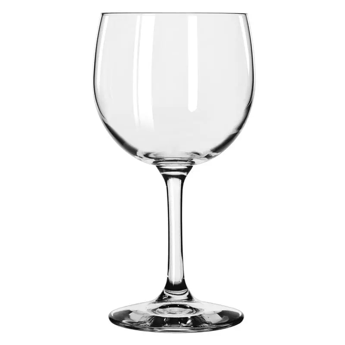 Libbey 8515SR Bristol Valley 13.5 oz. clear round wine glass with wide bowl and sturdy stem on white background