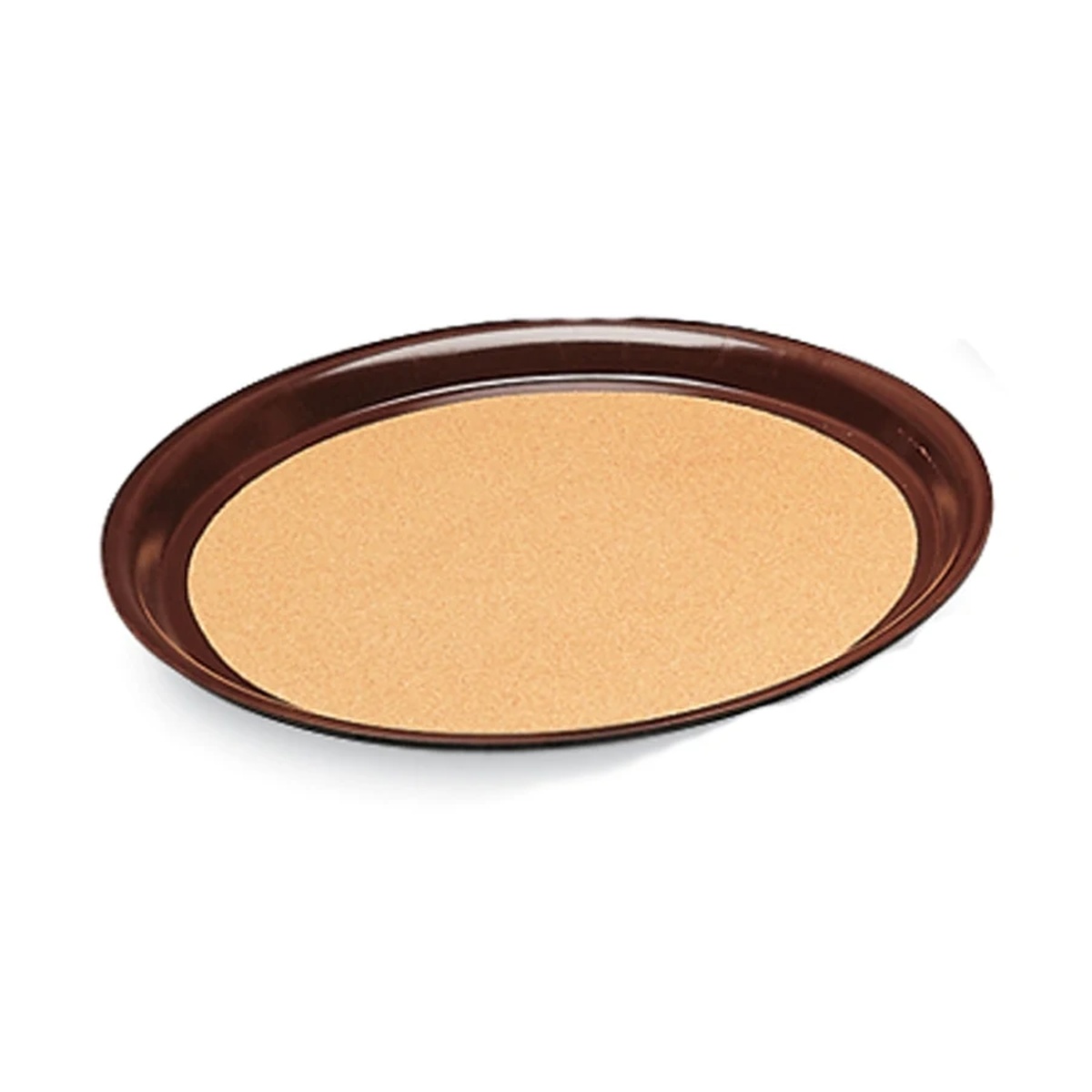 Vollrath 86334 23 x 28 inch oval brown cork-lined laminated serving tray