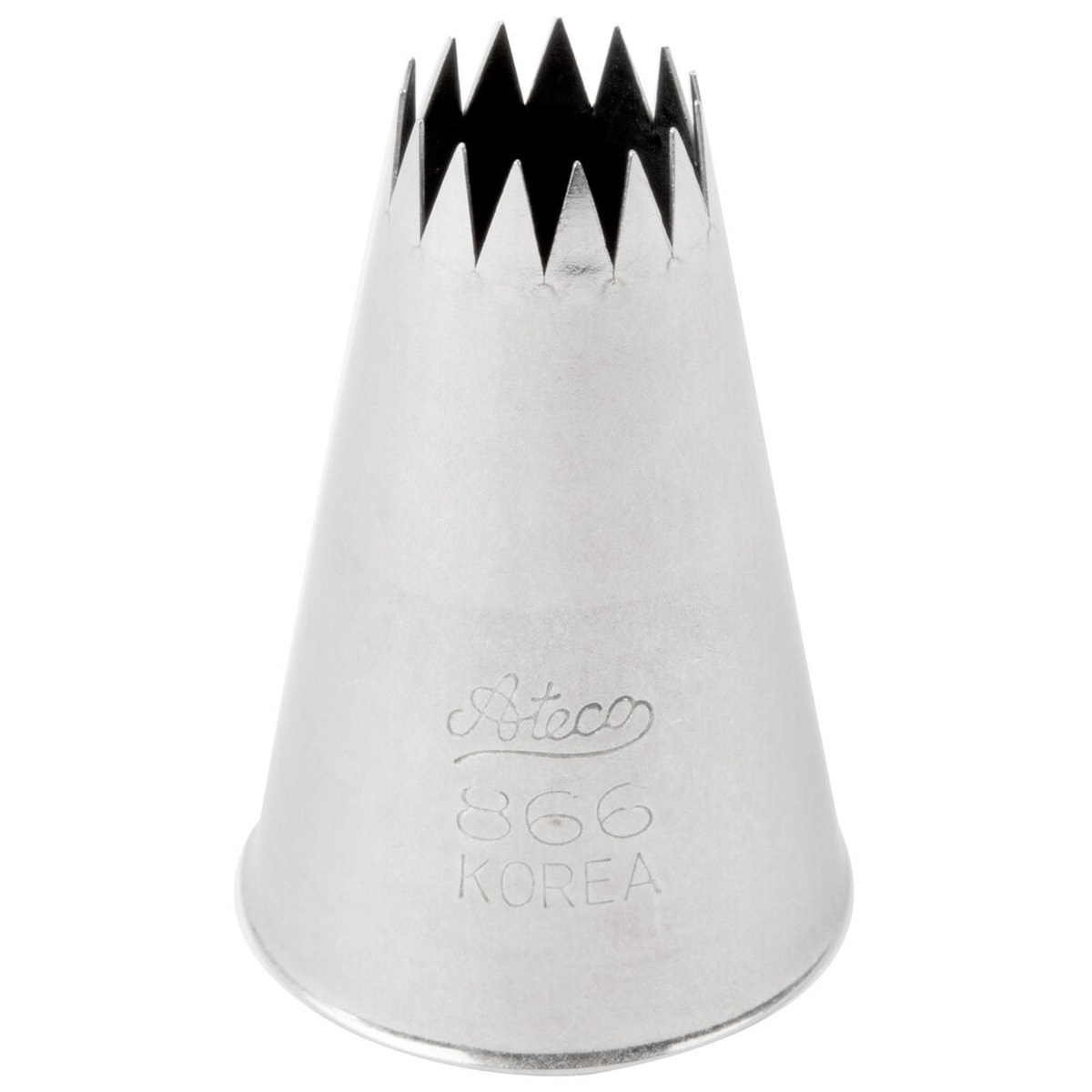 Ateco 866 French star piping tip, stainless steel, embossed with Ateco 866 Korea markings