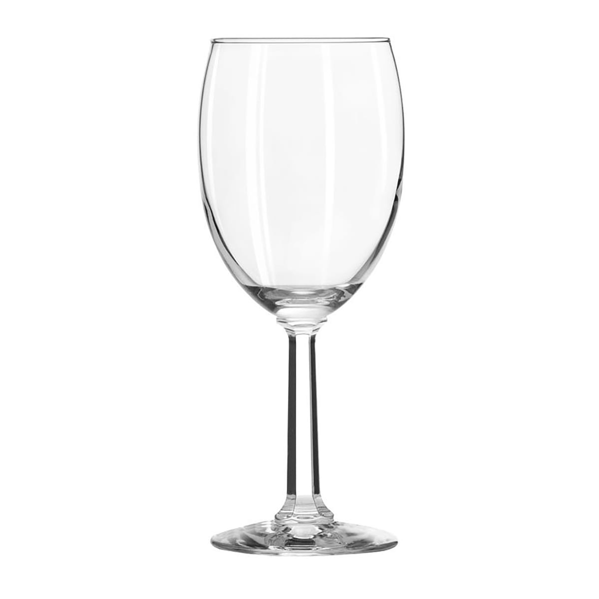 Libbey 8756 Napa Country clear goblet glass with curved bowl, slender stem, and wide foot on white background
