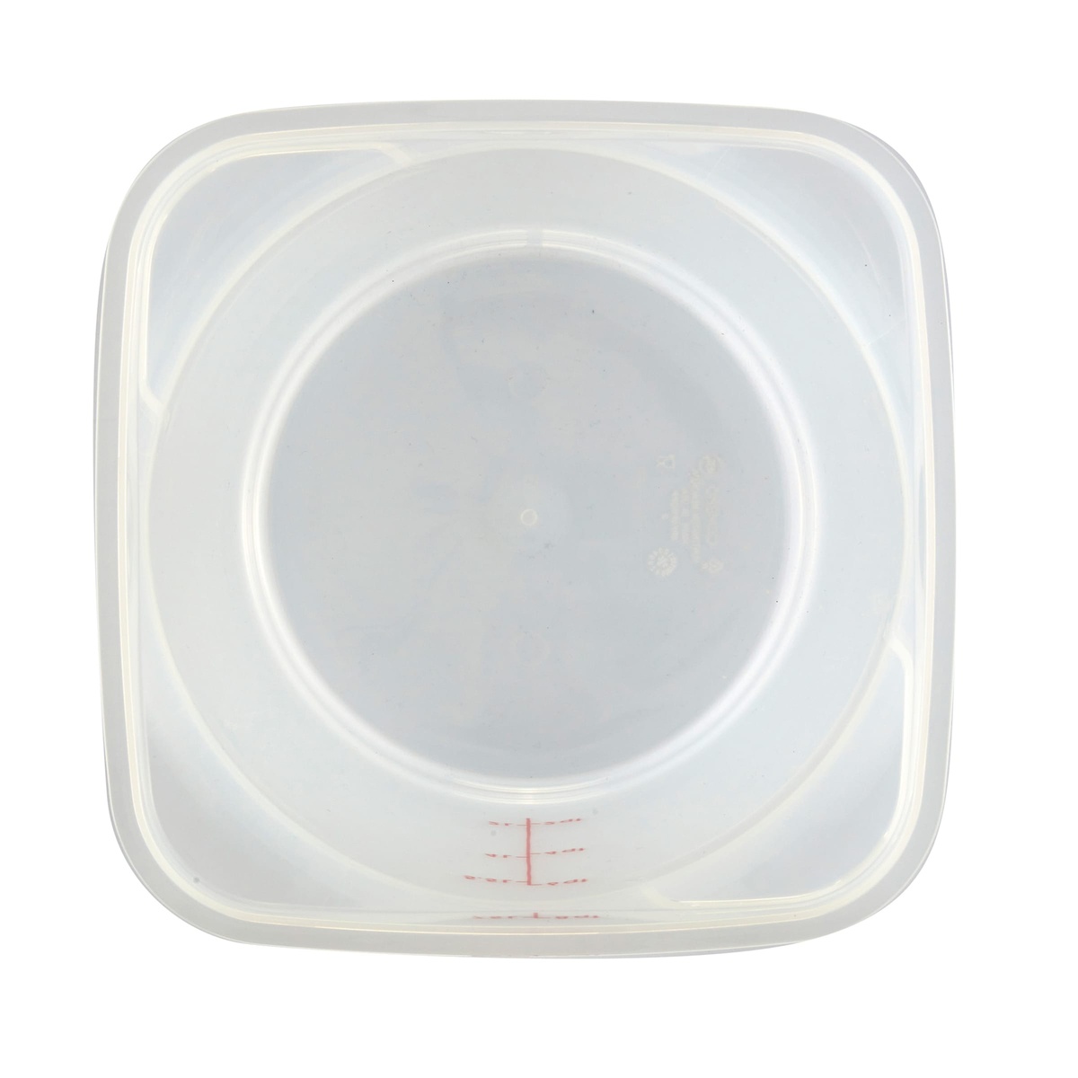 Top-down view of Cambro 8 Qt CamRounds FreshPro container showing the round interior and square outer rim profile
