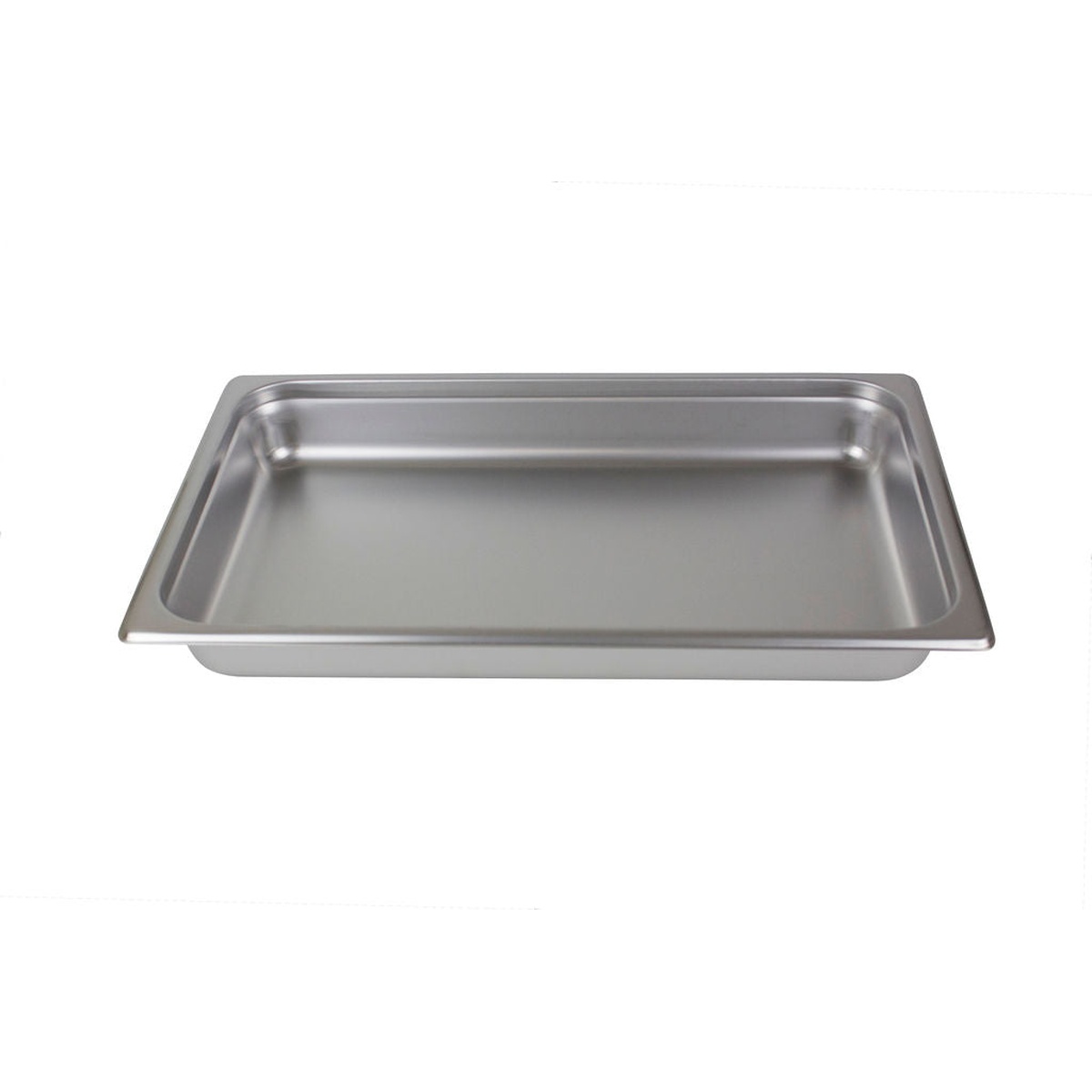 Libertyware 9002 full-size stainless steel food pan elevated angled view showing interior basin and rim