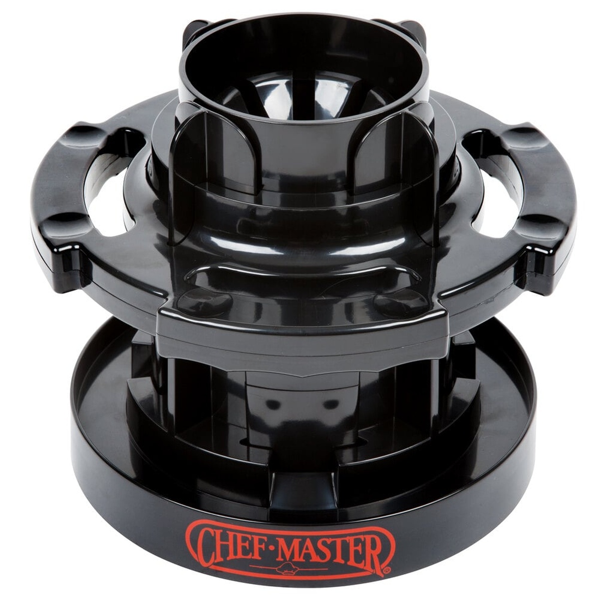 Chef Master 90023 8-section citrus wedge cutter with black plastic body and non-skid rubber feet