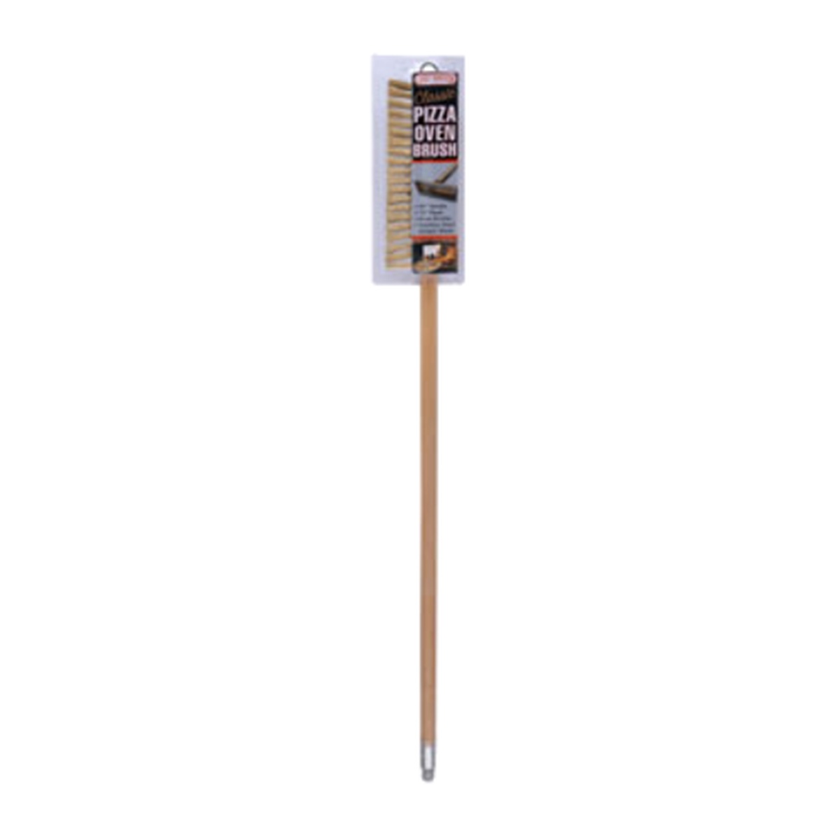 Chef Master 90041 Classic Pizza Oven Brush with 40-inch wooden handle and 10-inch brass bristle head