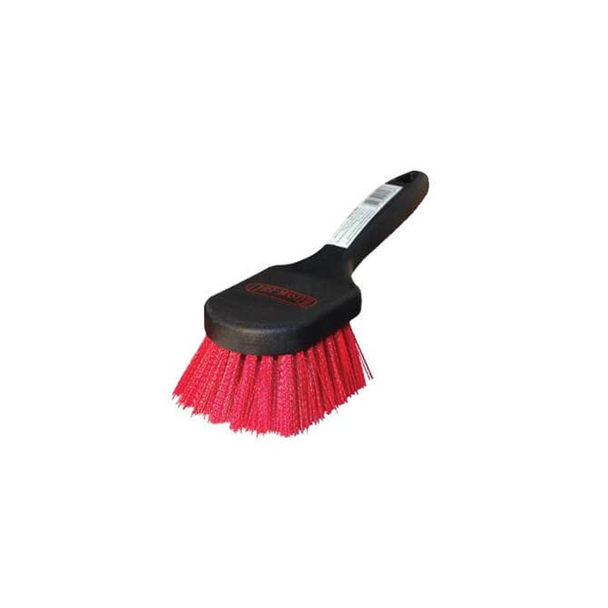 Chef Master 90048 pot brush with black plastic handle and red nylon bristles