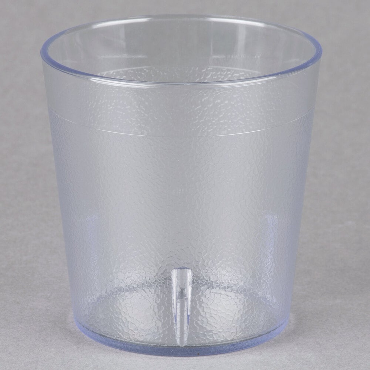 Cambro 900P152 clear 9.7 oz. SAN plastic tumbler with pebbled texture and interior stacking lug