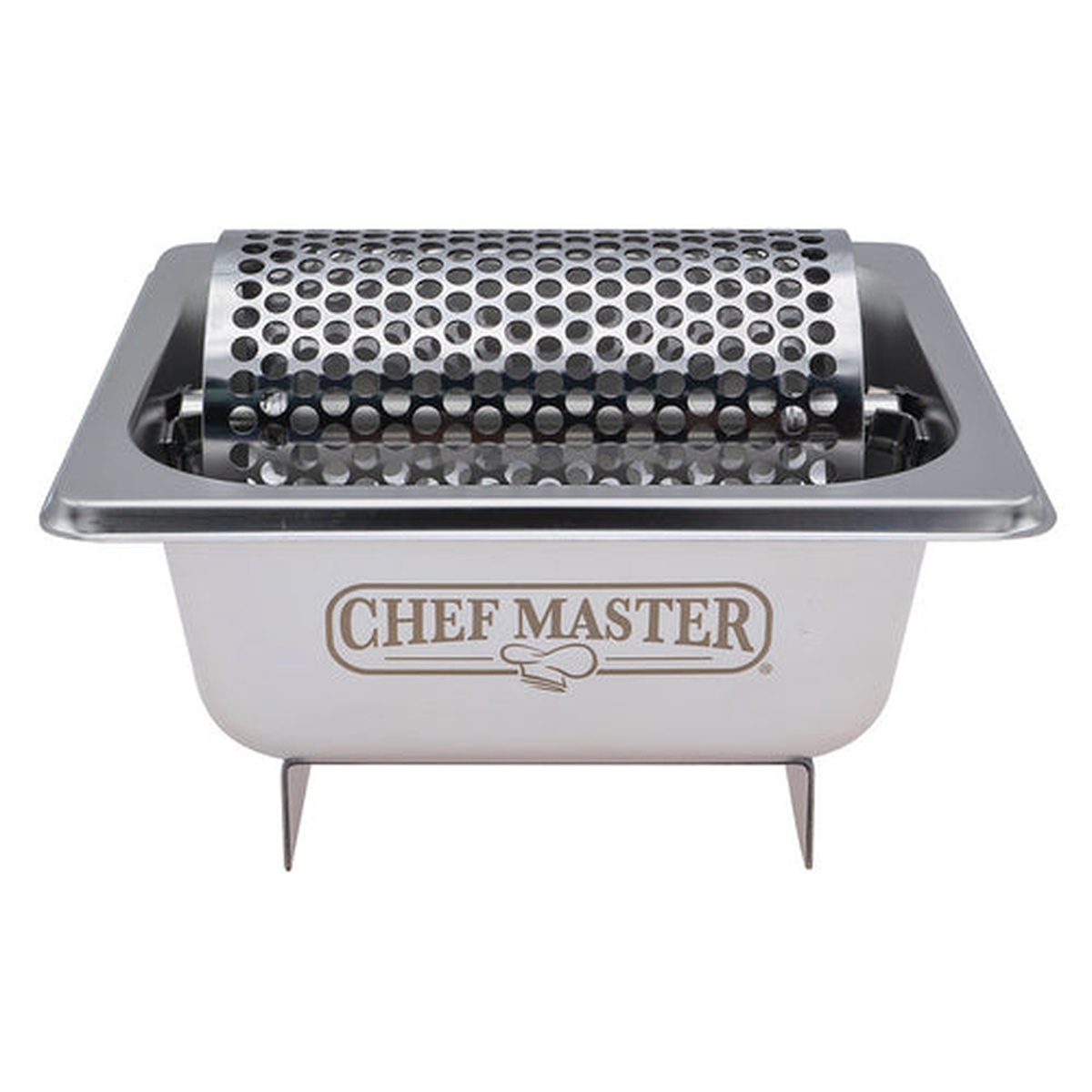 Chef Master 90244 36 oz. stainless steel butter roller with perforated rolling drum and pan base