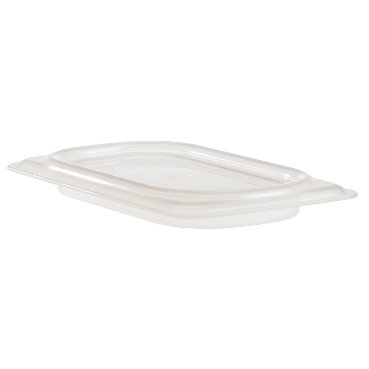 Cambro 90PPCWSC190 translucent polypropylene ninth-size food pan seal cover shown from an angled overhead view on white background