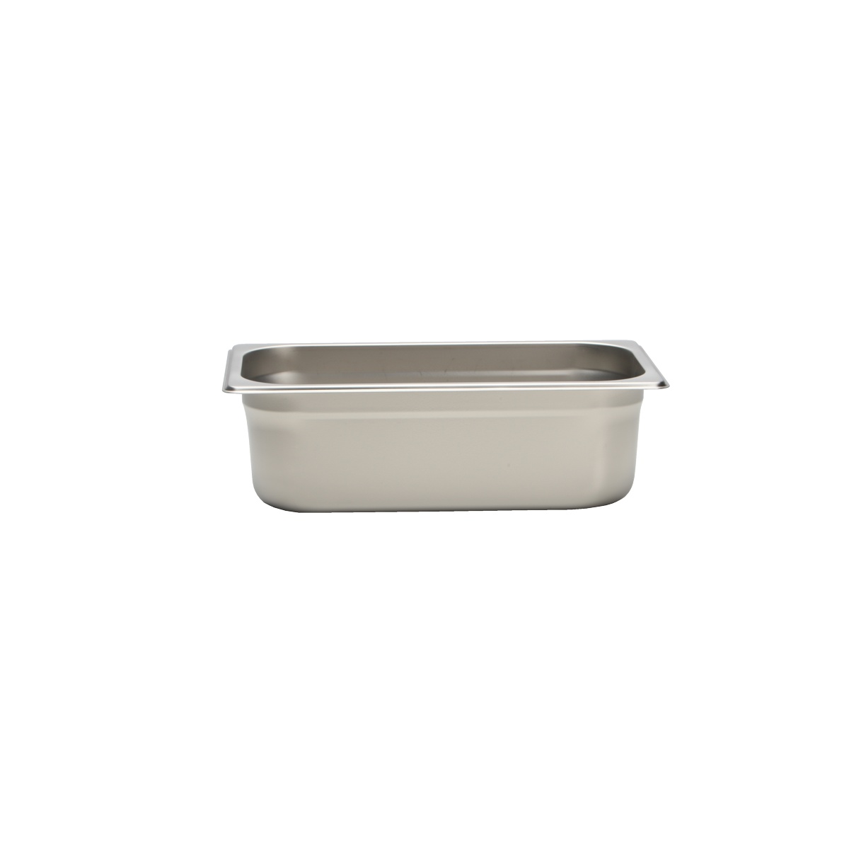 Libertyware 9134 stainless steel food pan straight front view showing uniform construction and rolled rim