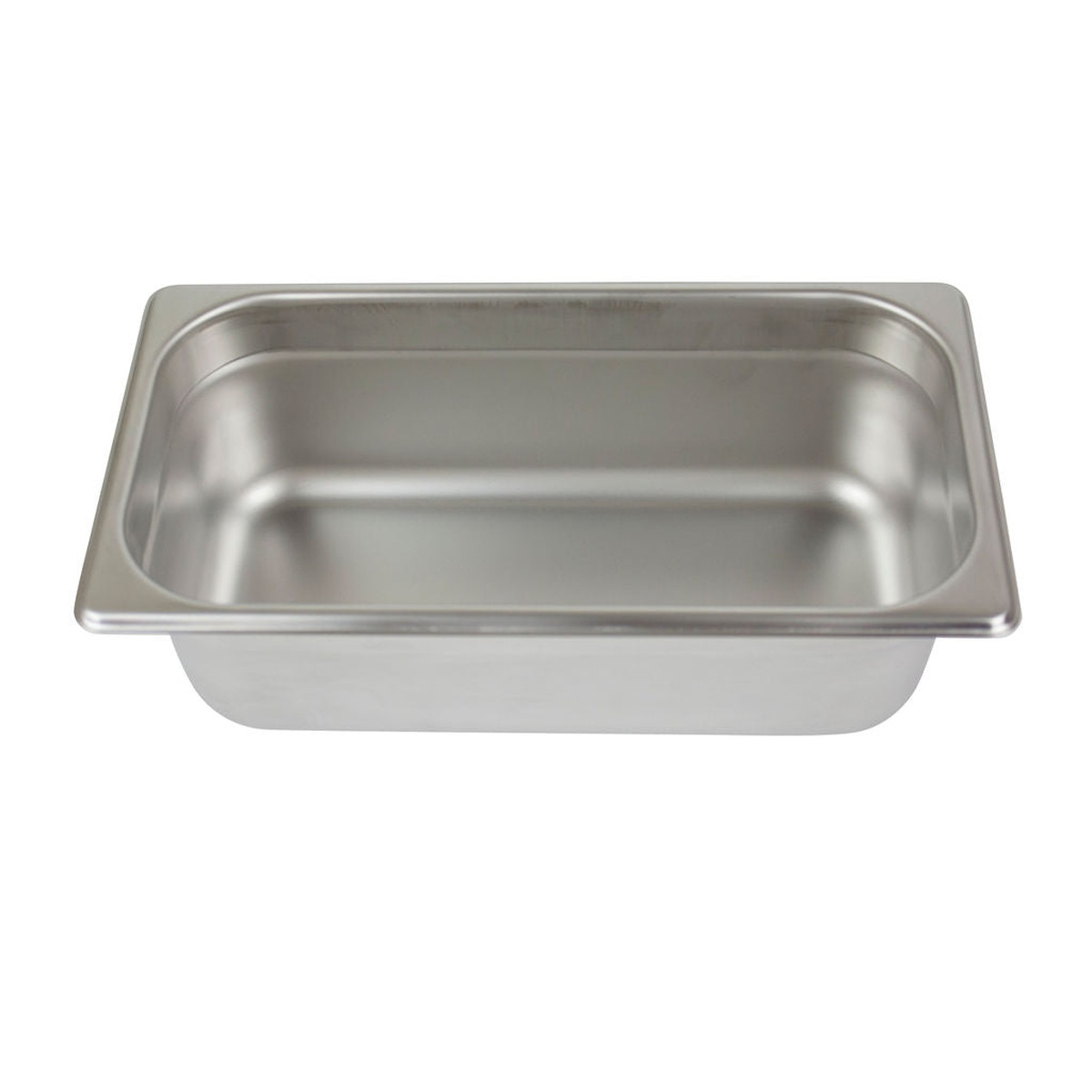 Libertyware 9134 stainless steel food pan top-down angled view showing smooth interior and wide rim