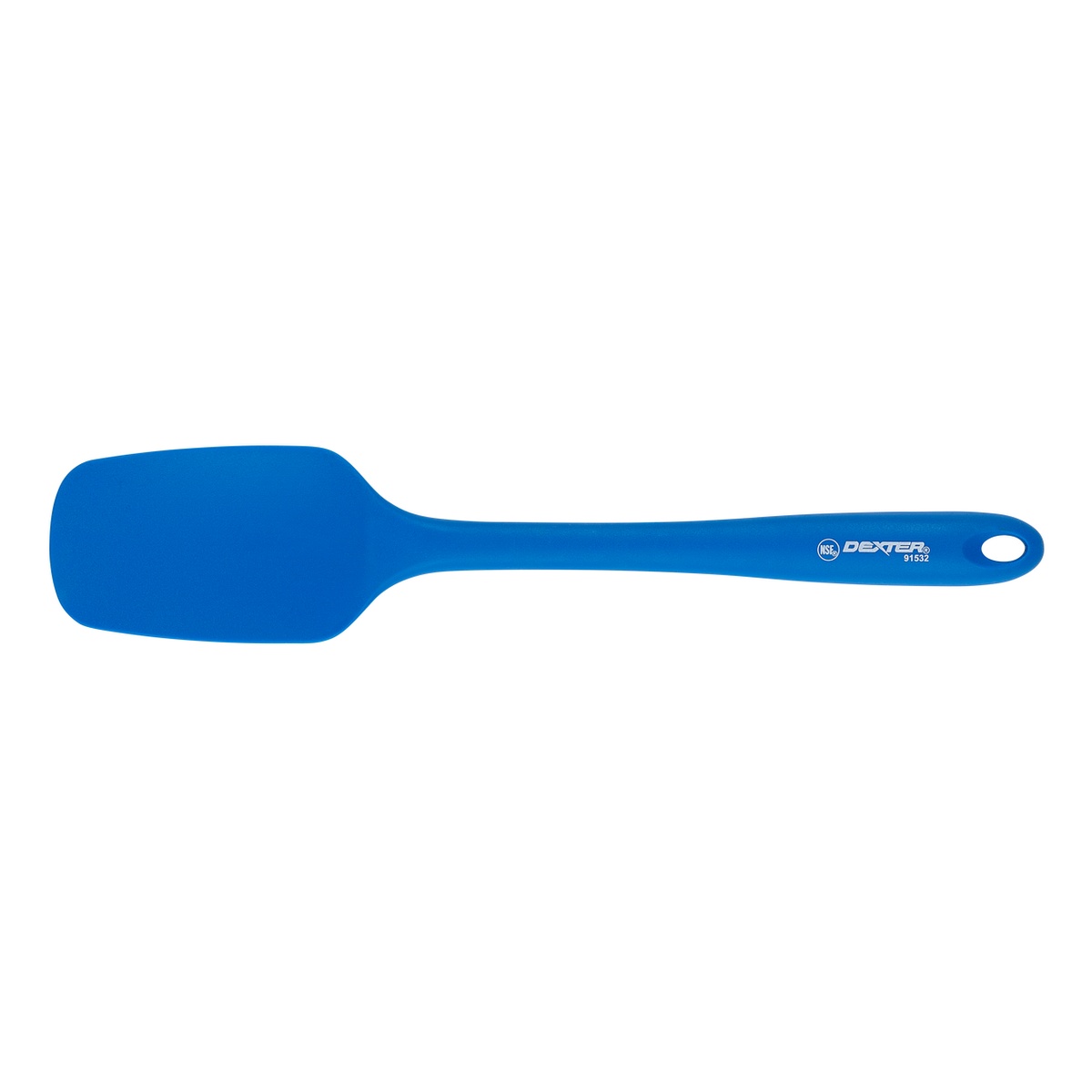 Dexter Russell 91532 Cool Blue 11.5-inch silicone spoonula with ergonomic handle and NSF certification mark