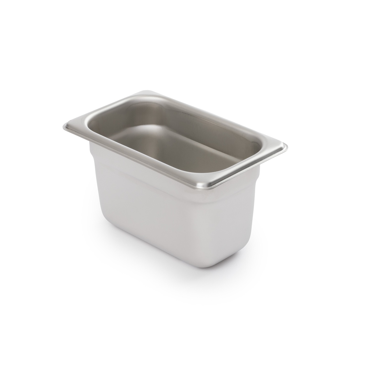 Libertyware 9194 stainless steel 1/9 size food pan angled view showing depth and rim