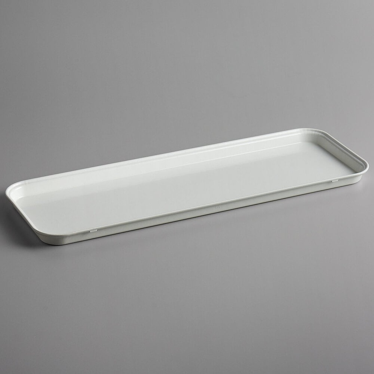Cambro 926MT148 white fiberglass market display tray, rectangular, shown on gray background