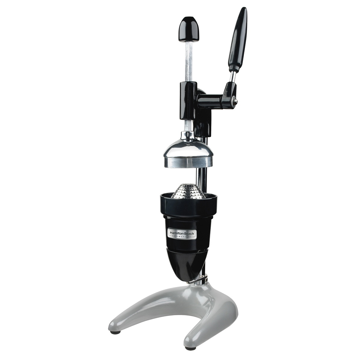 Hamilton Beach Commercial manual citrus juicer with lever arm and strainer cone