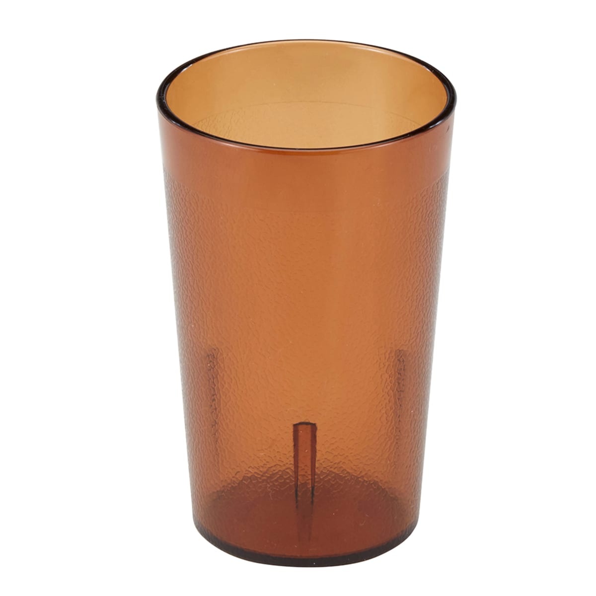 Cambro 950P153 Colorware 9.8 oz amber SAN plastic tumbler with textured exterior on white background