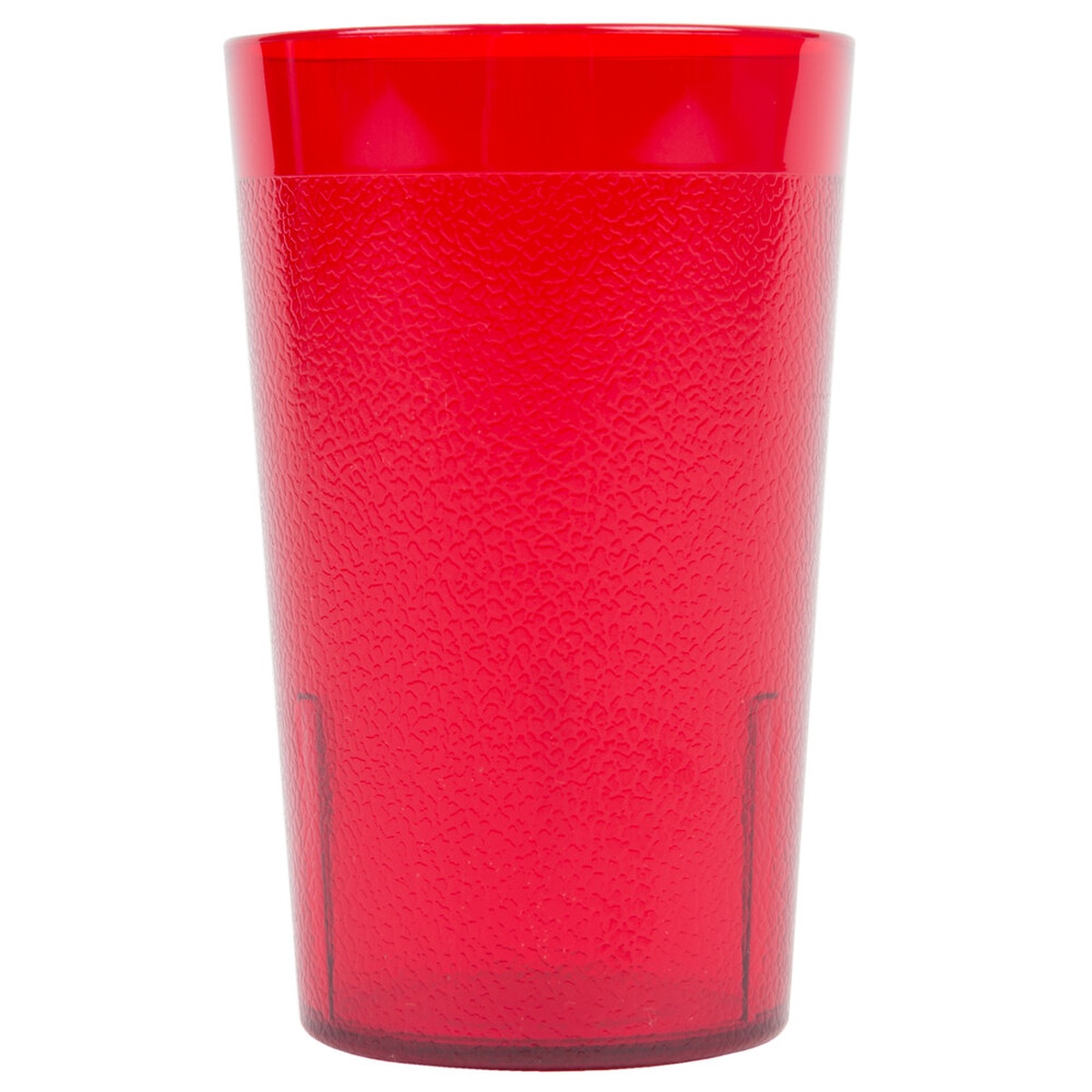 Cambro 950P156 9.8 oz Ruby Red SAN plastic tumbler with pebbled textured exterior
