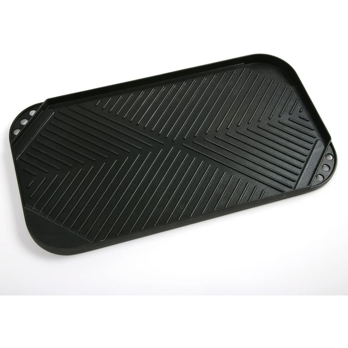 Norpro reversible nonstick dual burner griddle showing ribbed surface