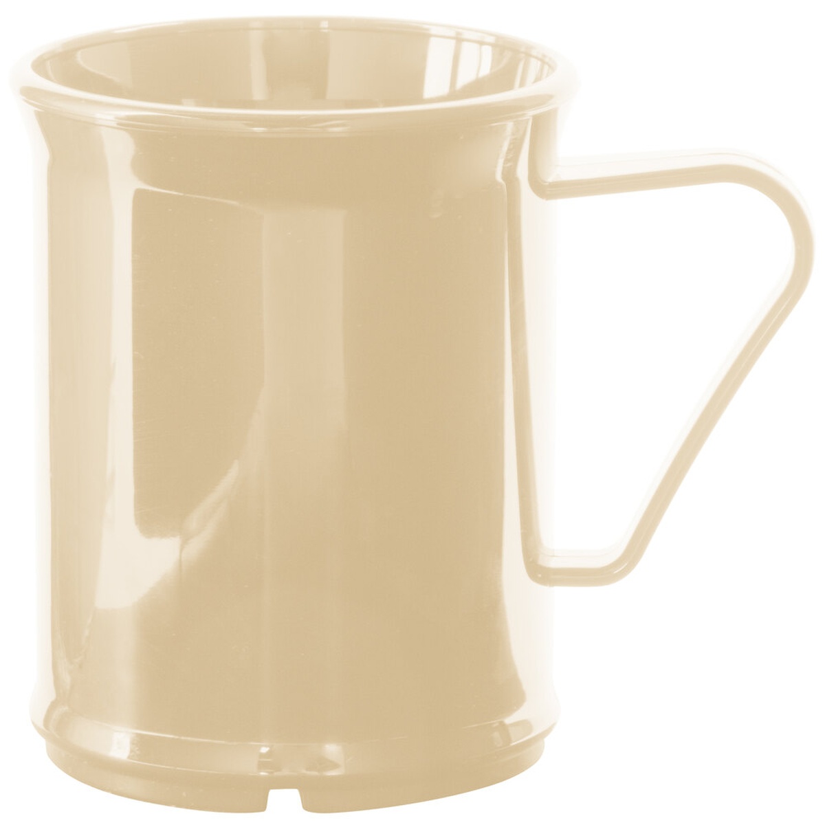 Cambro 96CW133 beige polycarbonate mug with handle, 9.6 oz Camwear