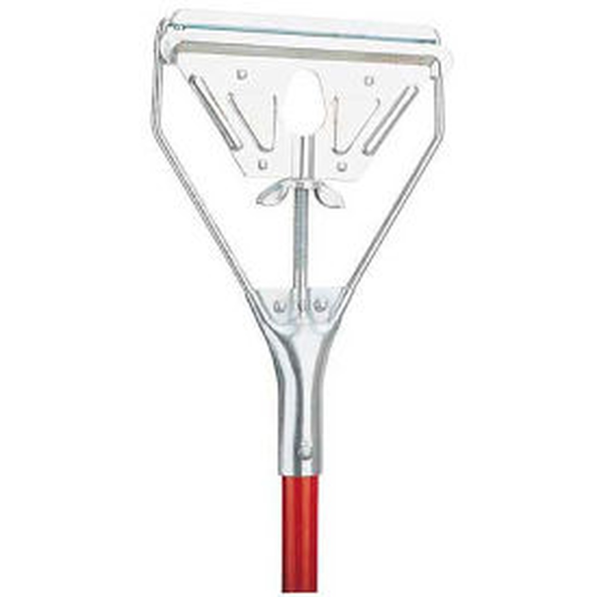 Libman 981 steel mop handle with galvanized wing nut frame and red 60-inch handle