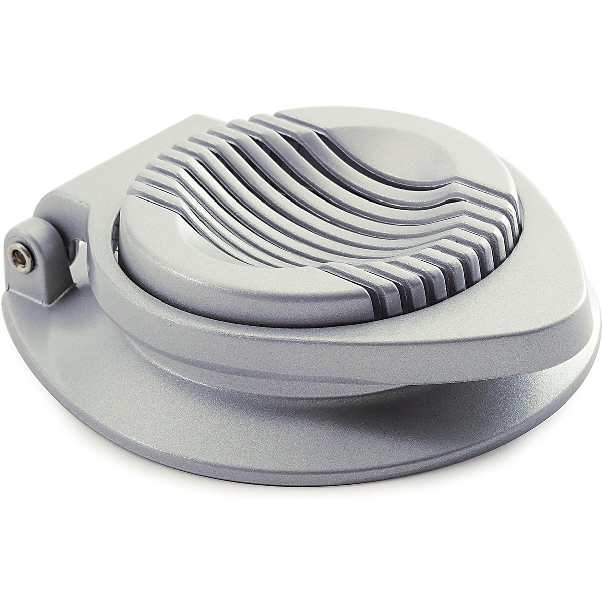 Closed Norpro egg slicer showing its compact and low-profile design