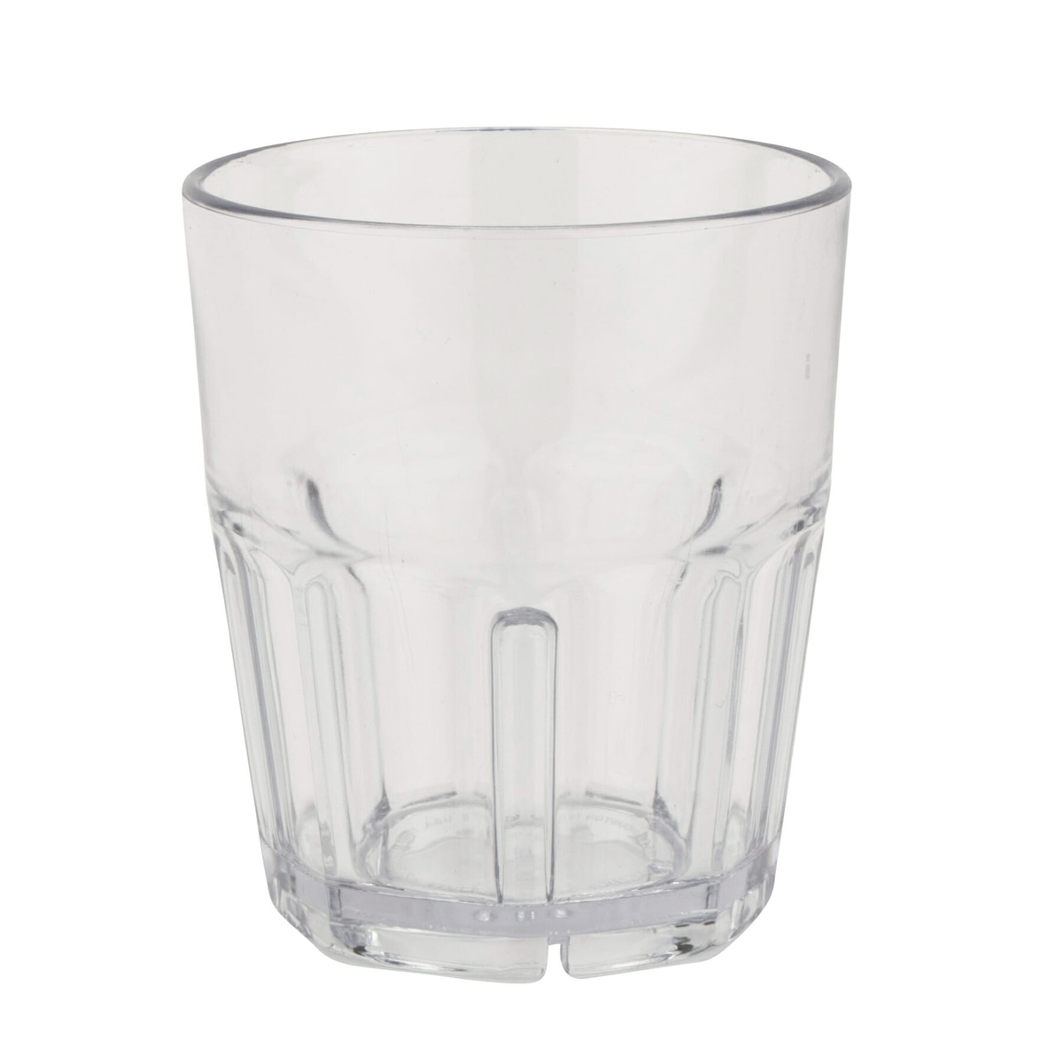G.E.T. Enterprises 9912-1-CL Bahama clear 12 oz. double rocks tumbler, front view showing classic ribbed design