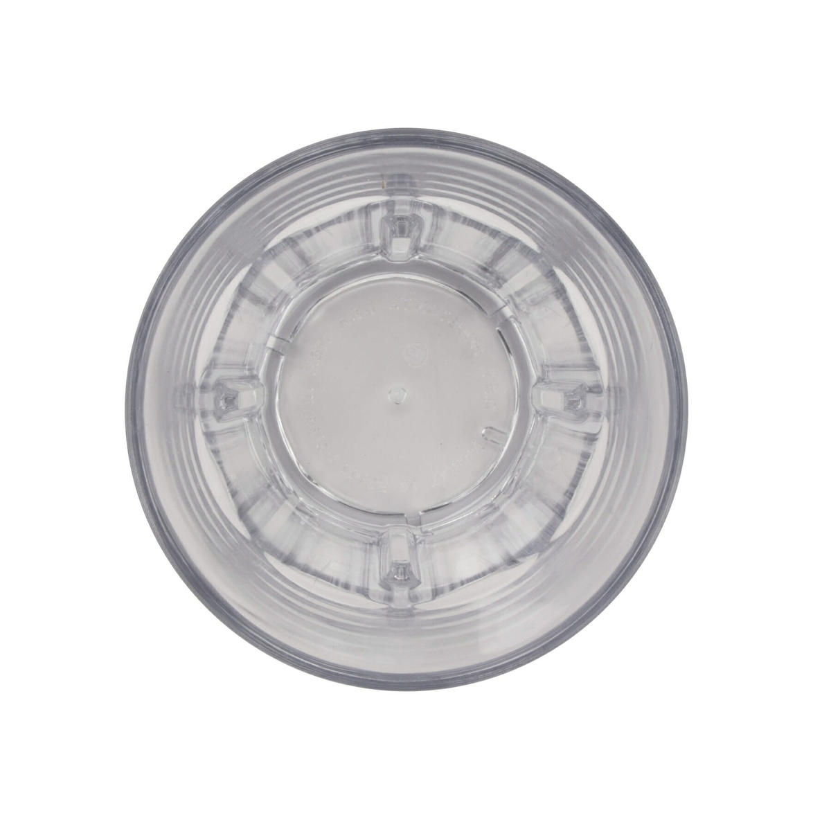 G.E.T. Enterprises Bahama tumbler bottom view showing integrated anti-jam stacking lugs