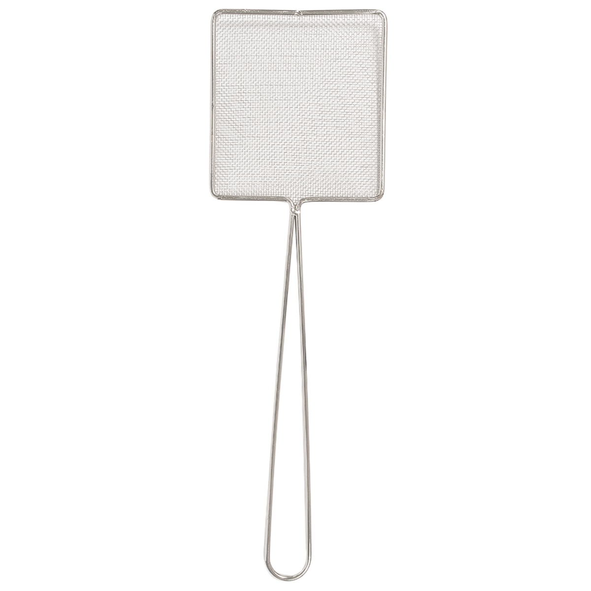 Front-facing view of Browne 997 skimmer showing full square mesh bowl and looped handle