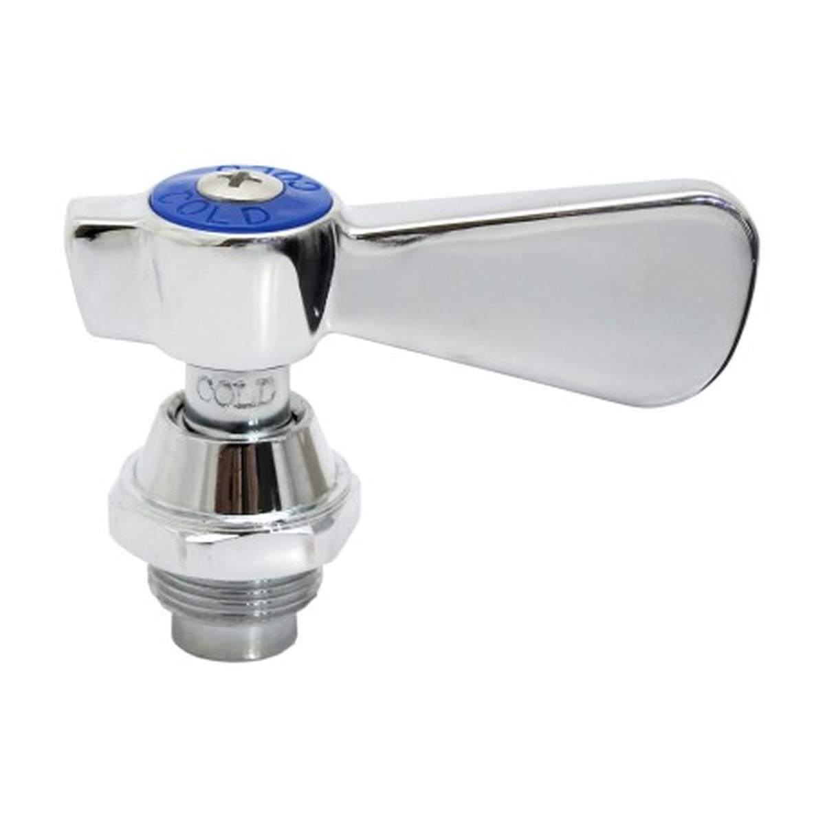 GSW USA AA-124 polished chrome cold water wrist C-handle with blue COLD index