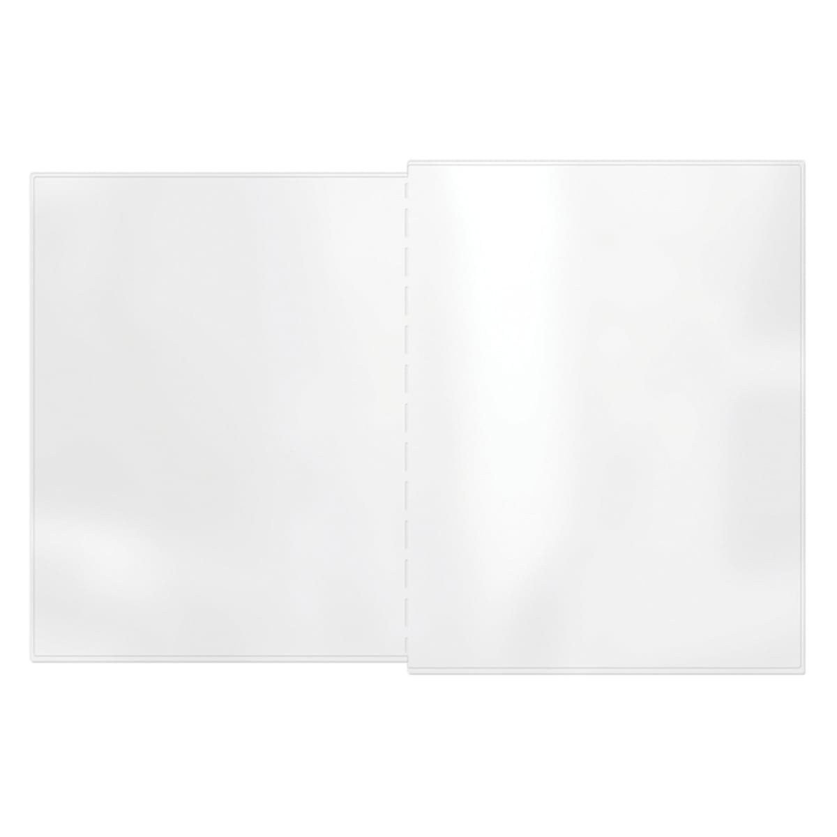 Risch AAP 8.5X11 clear vinyl Add-A-Page menu inserts shown as two transparent sheets