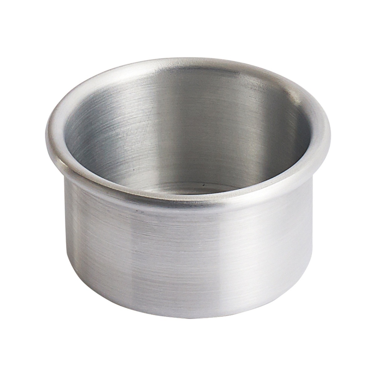 Winco ACP-032 small round aluminum layer cake pan with straight sides and flat bottom, silver finish
