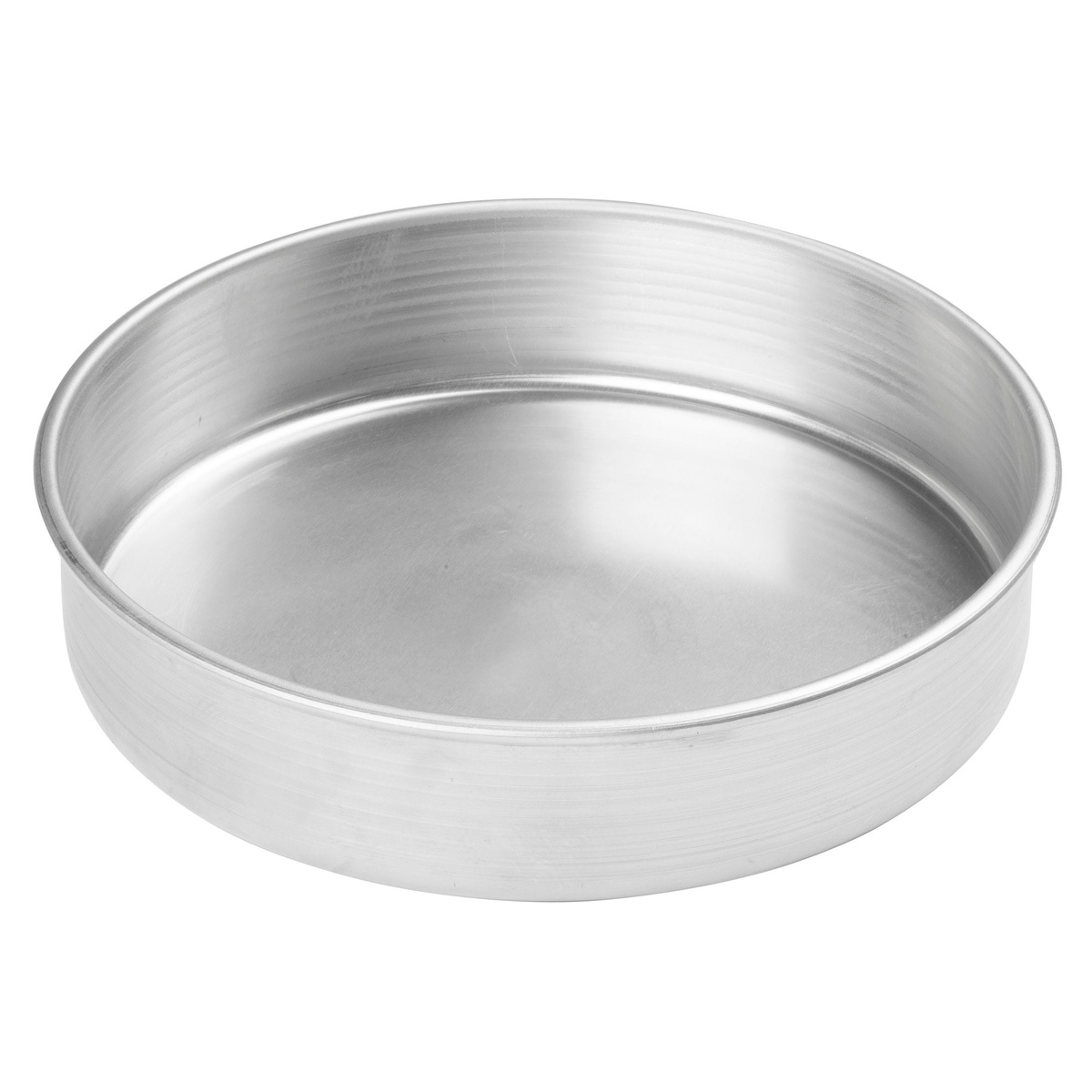 Winco ACP-092 round aluminum layer cake pan, 9-inch diameter with straight sides and flat bottom
