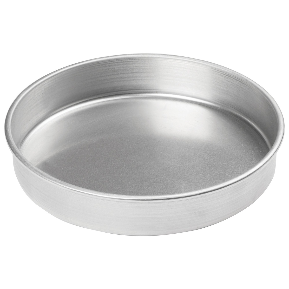 Winco ACP-102 round aluminum layer cake pan, 10-inch diameter with straight sides and flat bottom