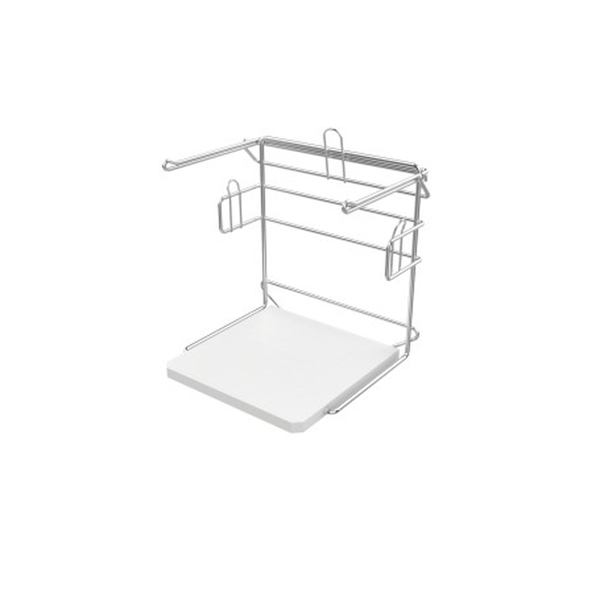 GSW USA ACT-CSBR stainless steel T-shirt bag rack with white plastic base platform