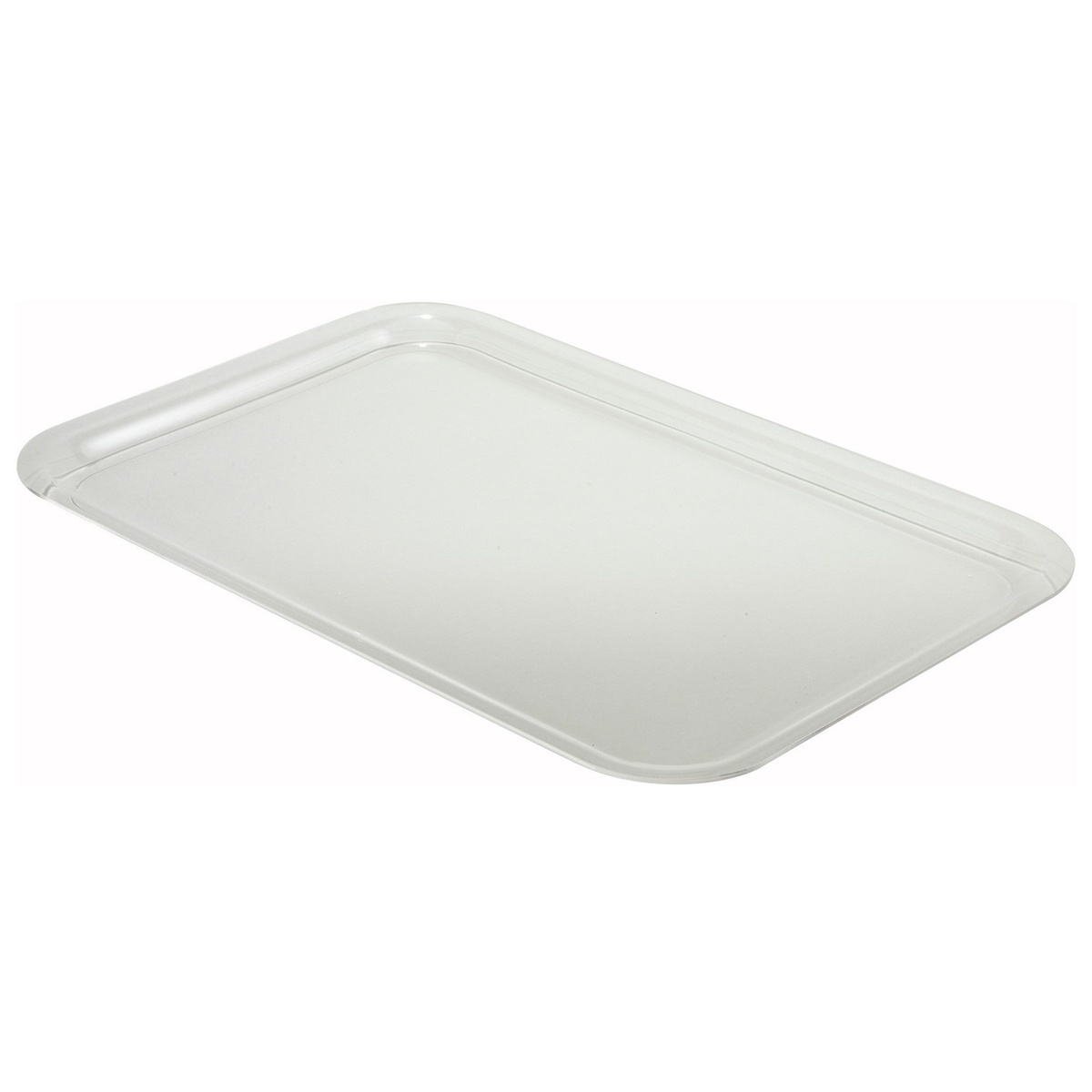 Winco ADC-TY clear acrylic display case tray on white background