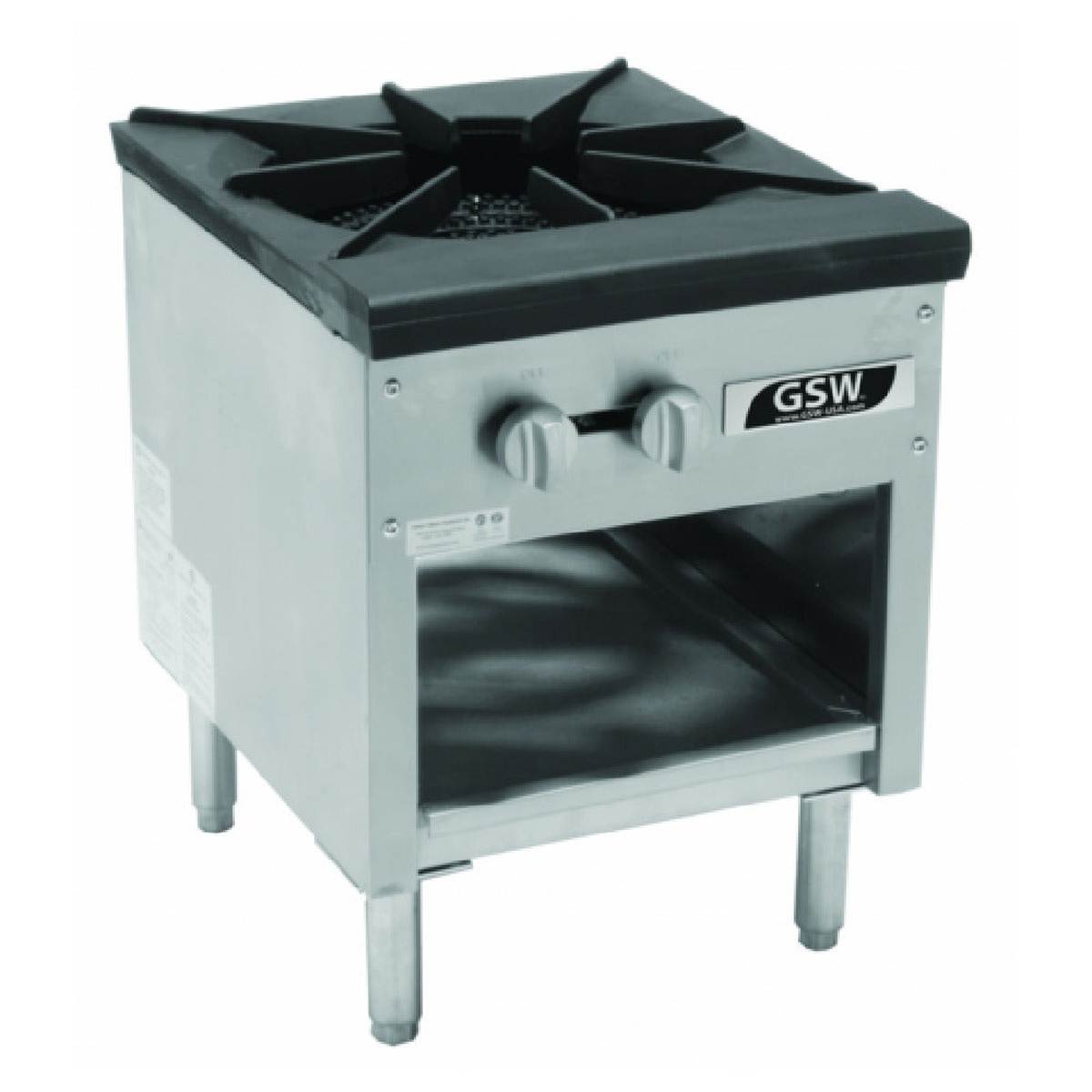 GSW USA AESP1-3R24NG single burner natural gas stock pot range with 3-ring cast top and stainless body