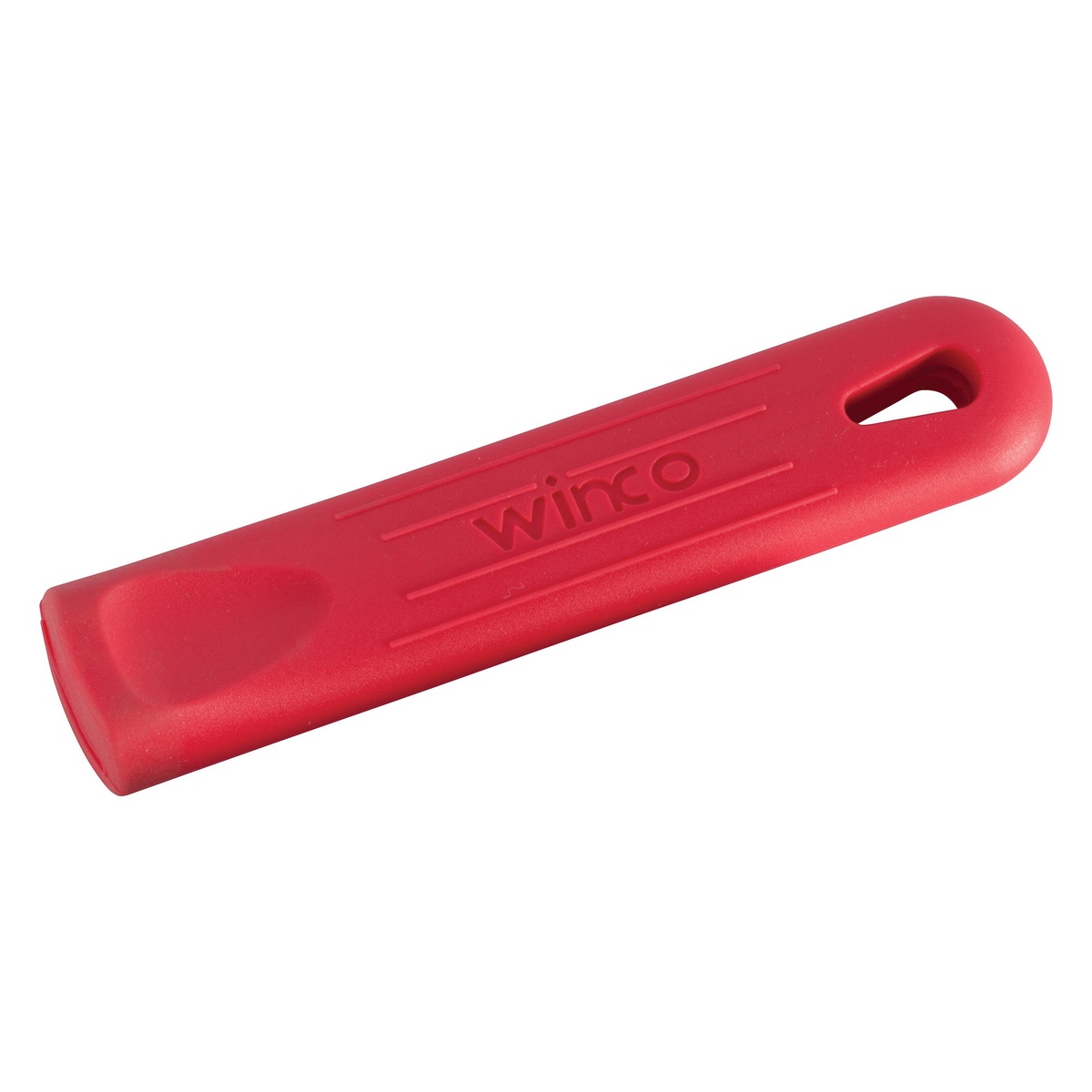 Winco AFP-3HR red silicone pan handle sleeve isolated on white background