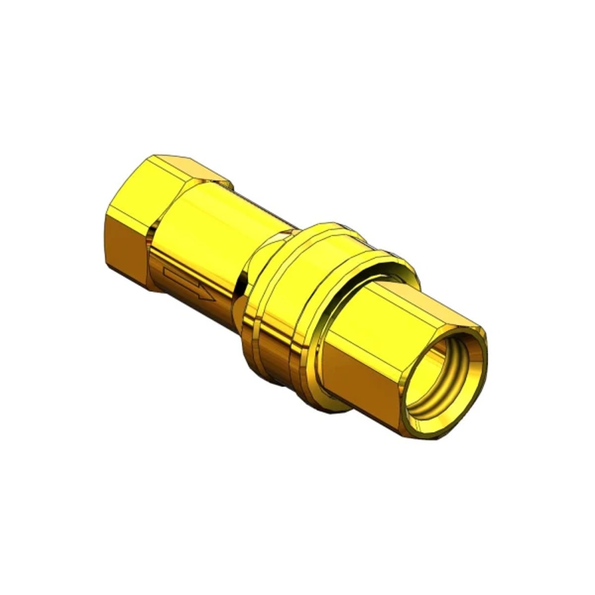 T&S Brass AG-5C brass quick disconnect gas appliance connector with 1/2-inch NPT female freespin inlet and outlet