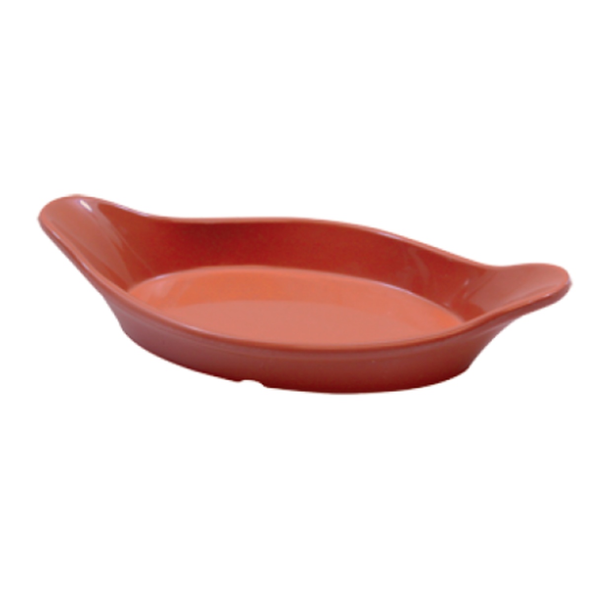 TableCraft Products AGV12TC 12 oz Terra Cotta oval au gratin baking dish with eared handles