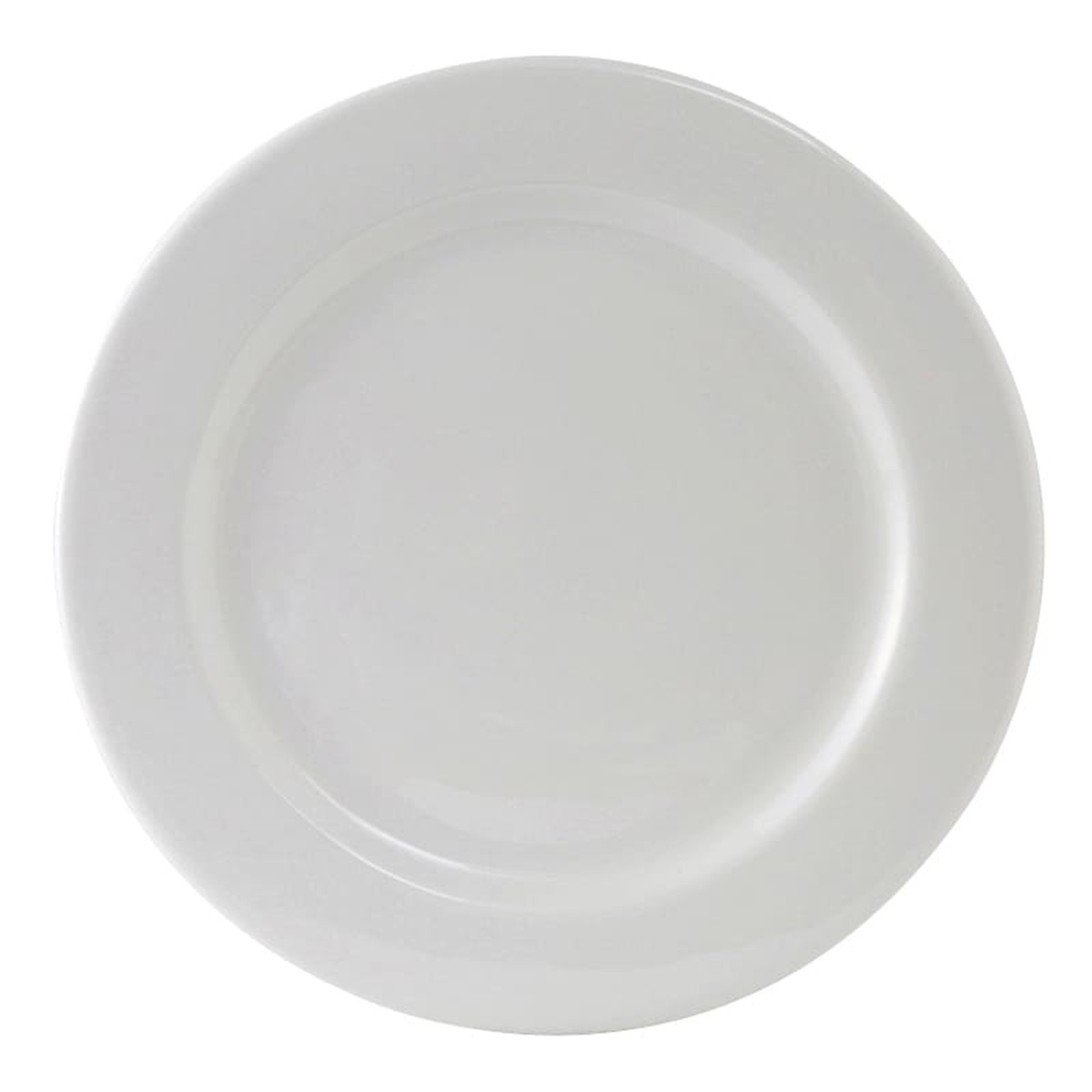 Tuxton ALA-062 Alaska 6.25-inch bright white wide rim rolled edge china plate, overhead view