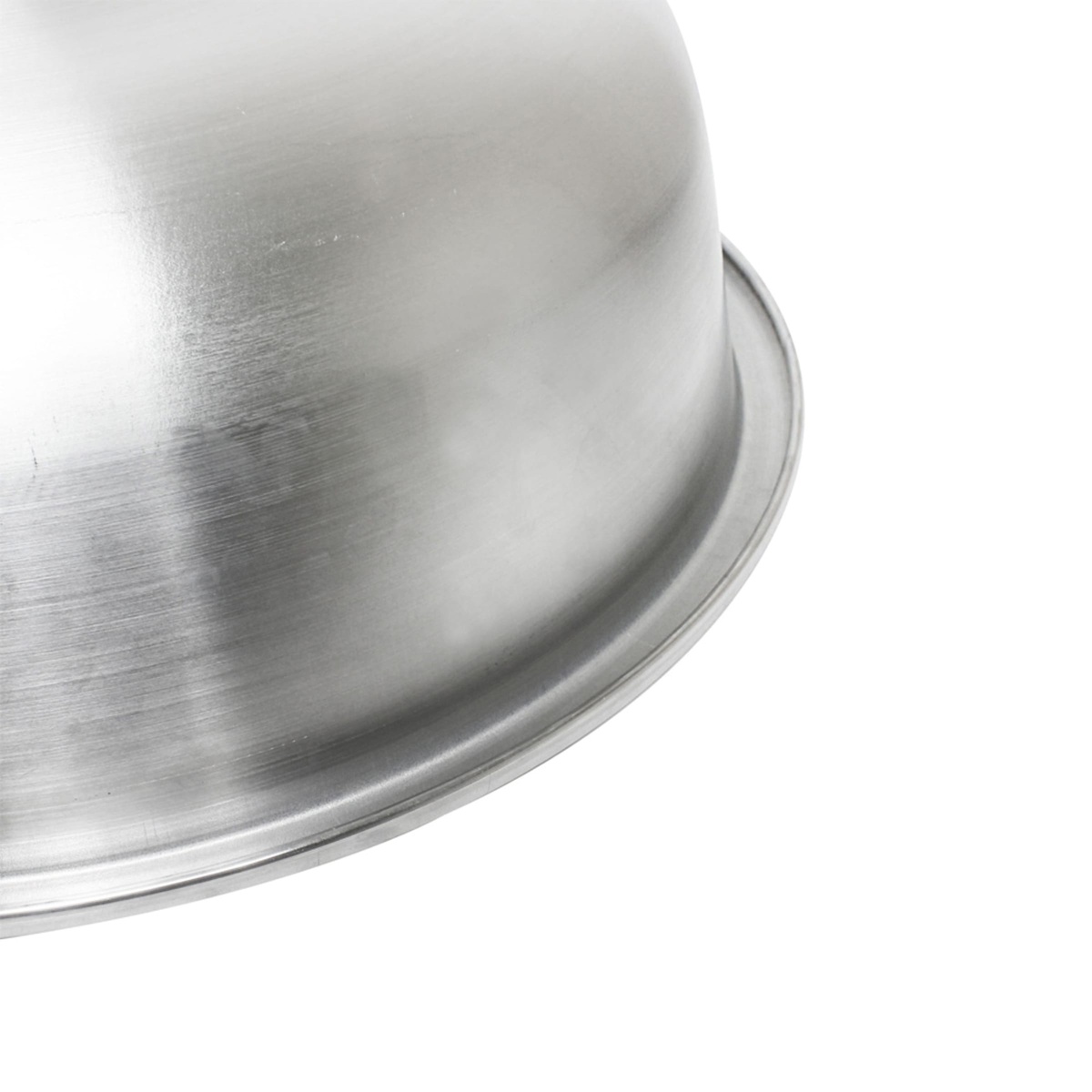 Close-up of the Thunder Group ALBS001 basin showing the tapered aluminum edge and brushed exterior finish