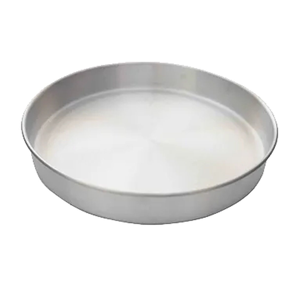 Thunder Group ALCP1002 round aluminum layer cake pan, 10-inch diameter, viewed from slight angle showing solid base and straight sides