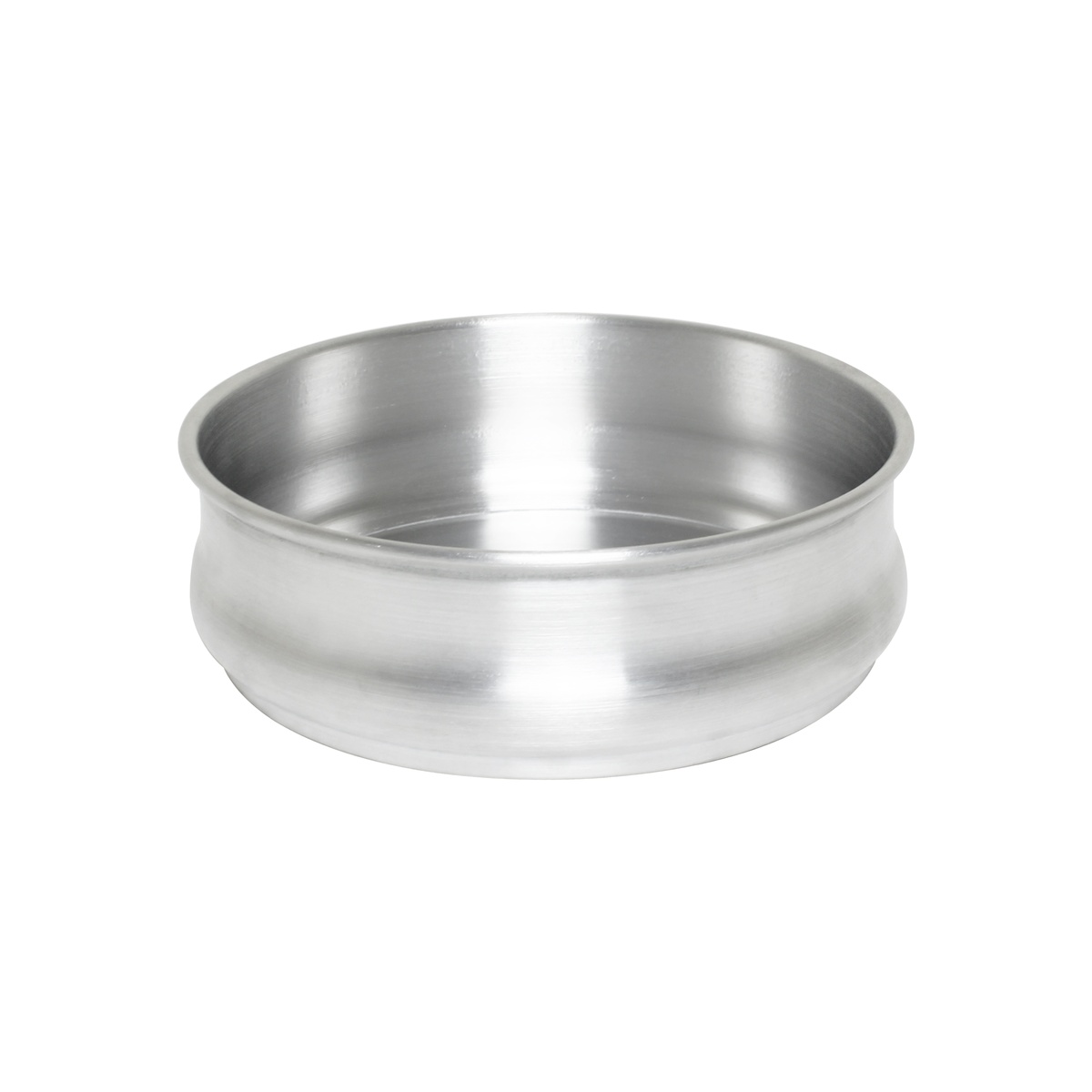 Thunder Group ALDP048 48 oz round aluminum dough pan with stackable ridged exterior, shown on white background