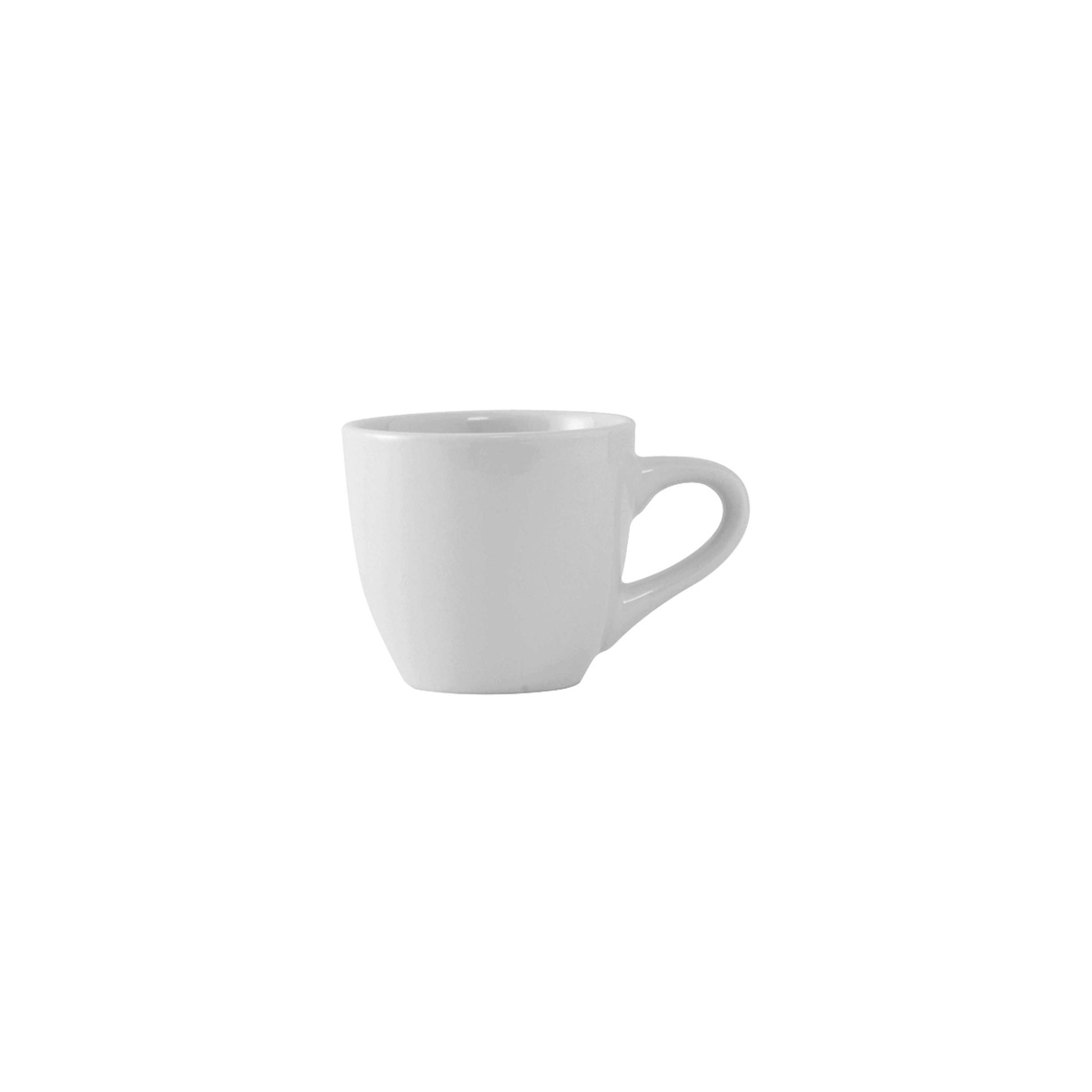 Tuxton ALF-035 3.5 oz bright white porcelain espresso demitasse cup on white background